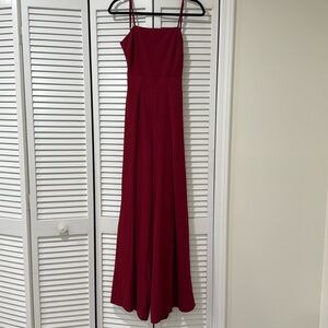 Wide Leg Jumpsuit Maroon